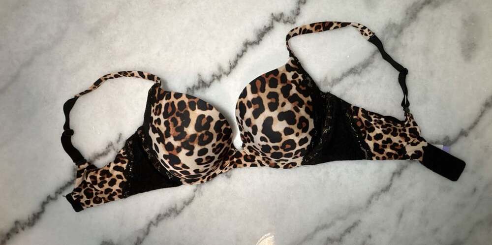 Secret Treasures Push Up Bra Size 36C Leopard Animal Print Lace